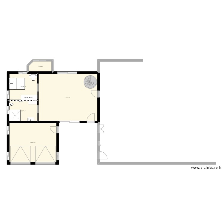 plan extension LVDT. Plan de 5 pièces et 92 m2