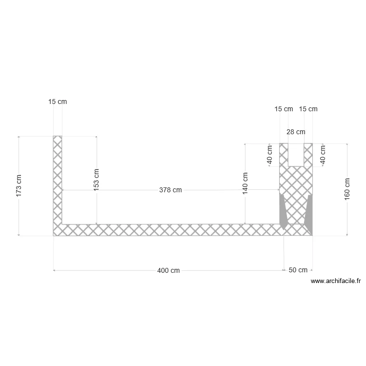 Vue en coupe . Plan de 