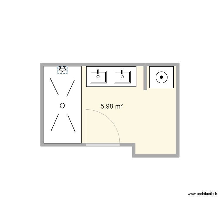 Vergobi Lucie. Plan de 1 pièce et 6 m2