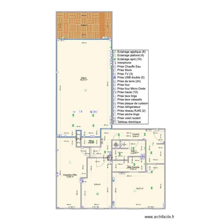 Santa Barbara finale sans meuble avec cotes. Plan de 0 pièce et 0 m2