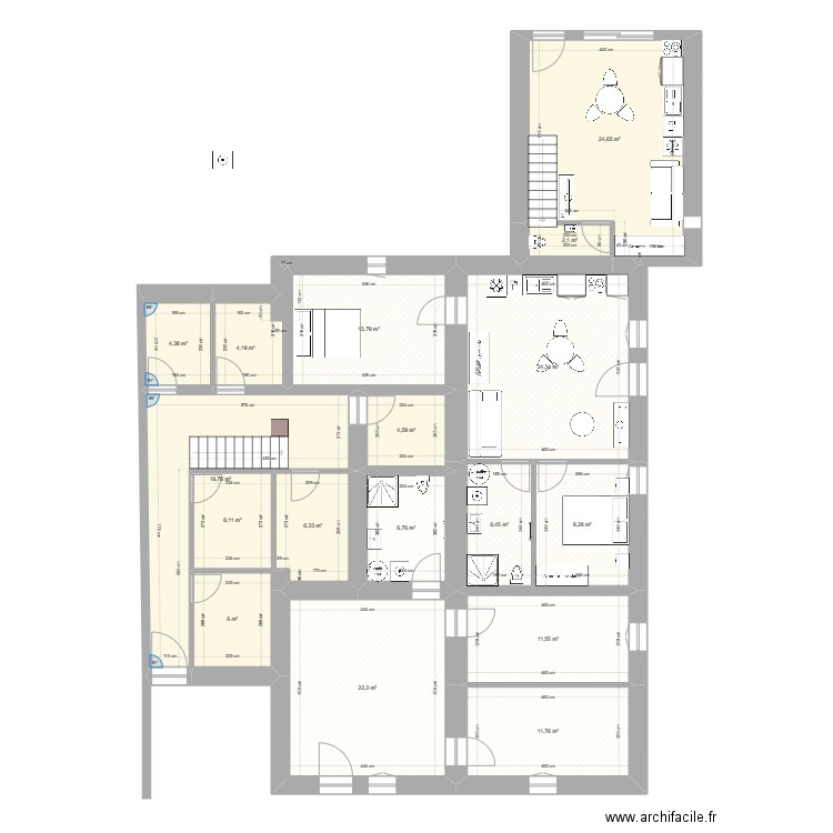 essai5. Plan de 51 pièces et 606 m2