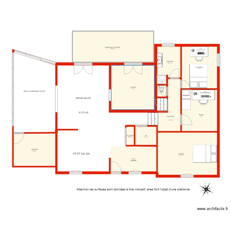 BI 1988 rdc  NON COTE. Plan de 0 pièce et 0 m2