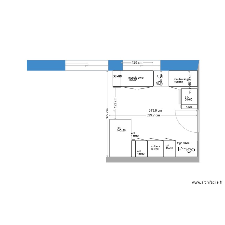 cuisine yvan . Plan de 0 pièce et 0 m2