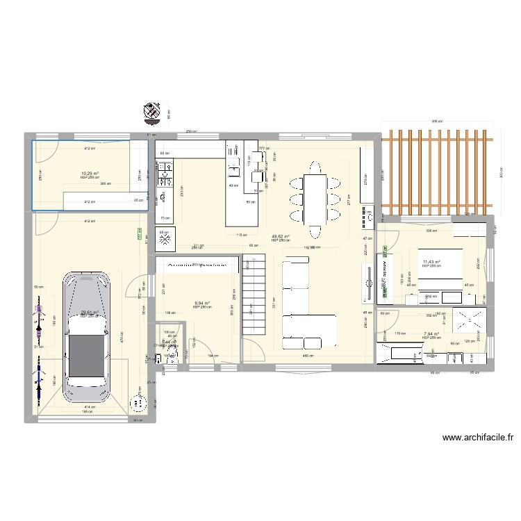Maison 2 - Plan 7 pièces 120 m2 dessiné par Jvdc