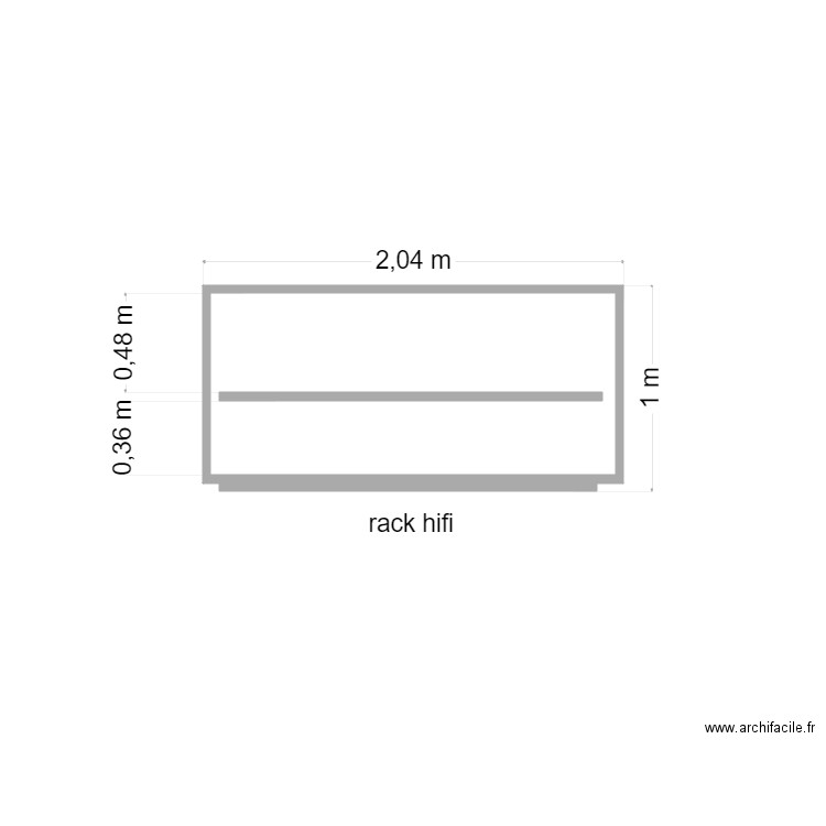 meuble rack showroom. Plan de 1 pièce et 2 m2