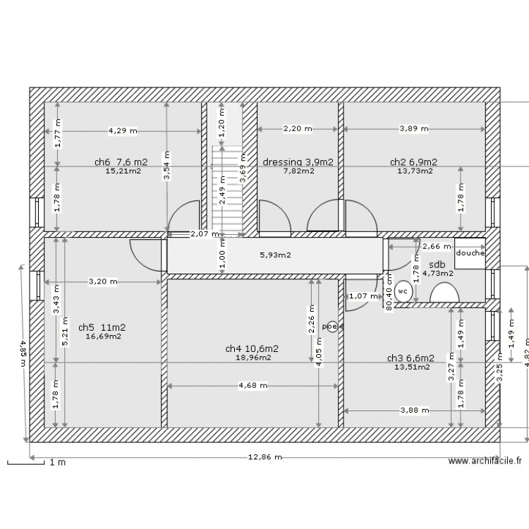 étage du 98m2 (52m2). Plan de 0 pièce et 0 m2