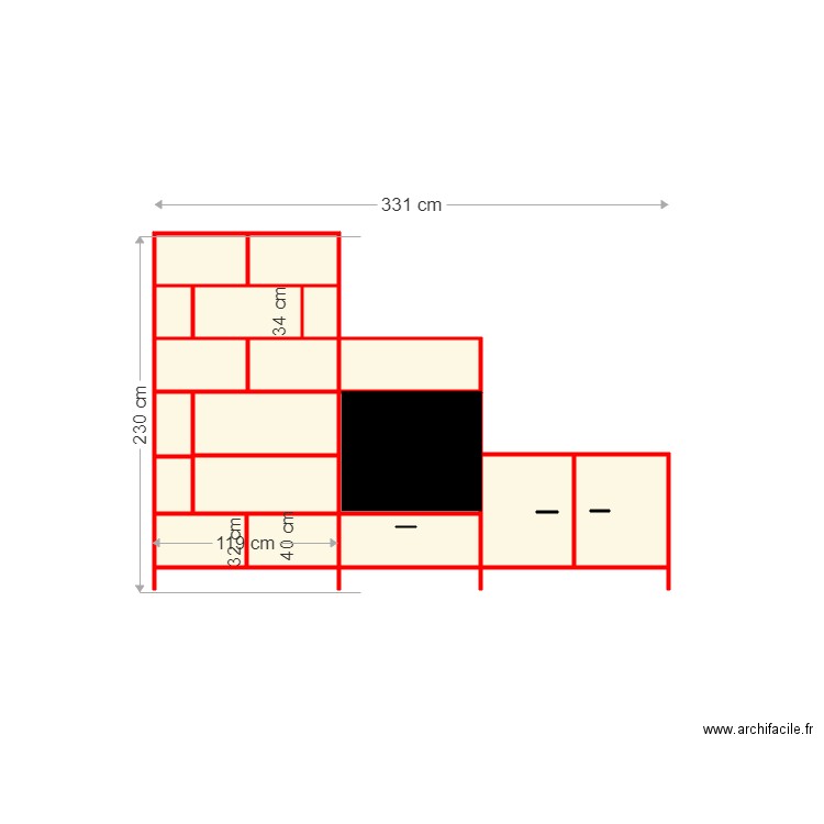 Bookcase5Frontview. Plan de 0 pièce et 0 m2