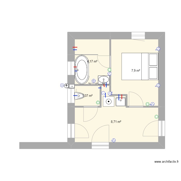 nouveau plan amenagement garage. Plan de 4 pièces et 22 m2