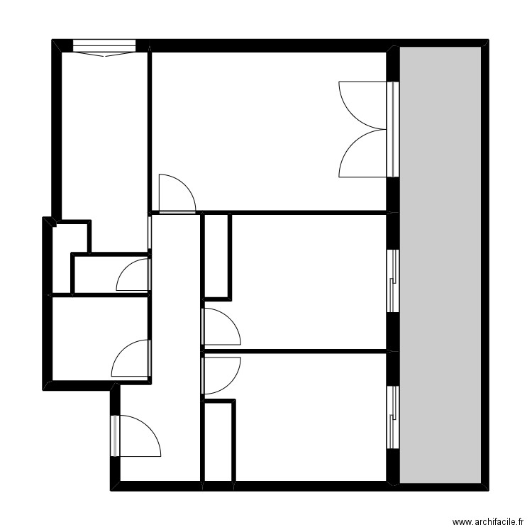 SANDAL. Plan de 11 pièces et 80 m2