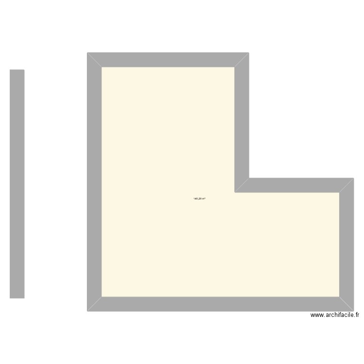 piece 1. Plan de 1 pièce et 140 m2
