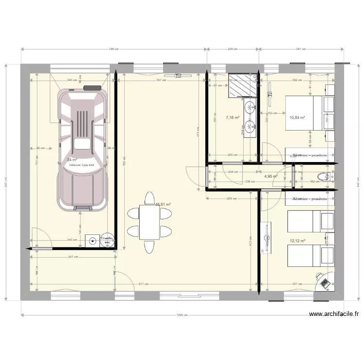 T3 Plain Pied. Plan de 