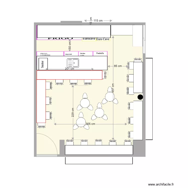 COMPTOIR plan vide. Plan de 