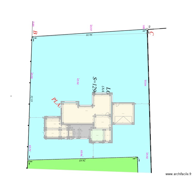 Piraino Avant Projet 1. Plan de 18 pièces et 257 m2