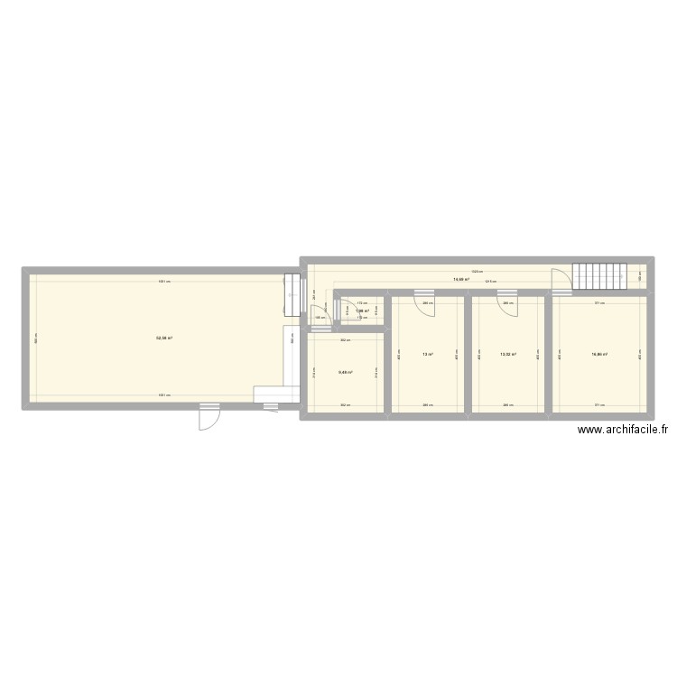 lalinde RDC /1. Plan de 7 pièces et 122 m2