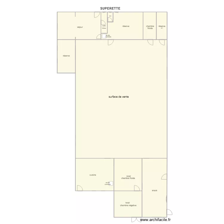 LES ROUILLERES SUPERETTE. Plan de LES ROUILLERES SUPERETTE. Plan de