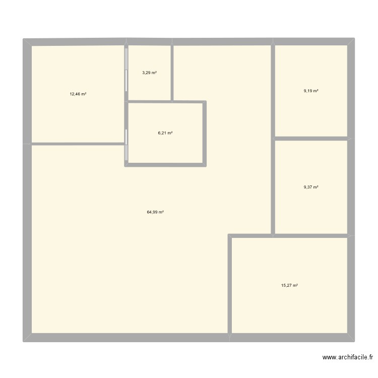 Maison mémé. Plan de 7 pièces et 121 m2