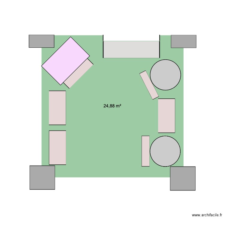 Plan etalage. Plan de 1 pièce et 25 m2