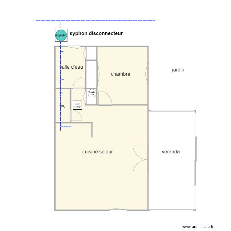 bruges ass2. Plan de 8 pièces et 45 m2