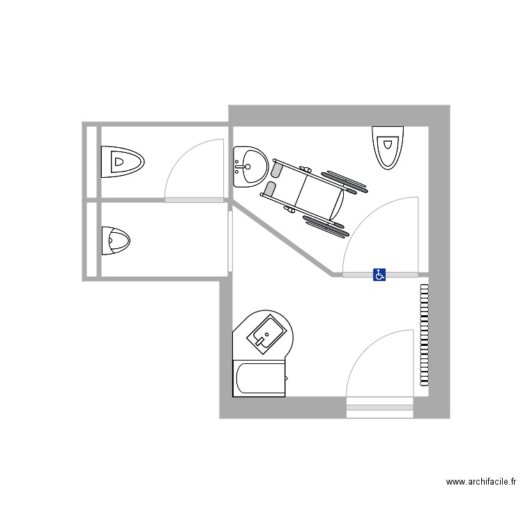 modification implatation WC salle de reception. Plan de 0 pièce et 0 m2