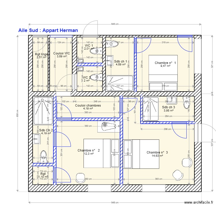 Appartement Herman pour carrelage. Plan de 0 pièce et 0 m2