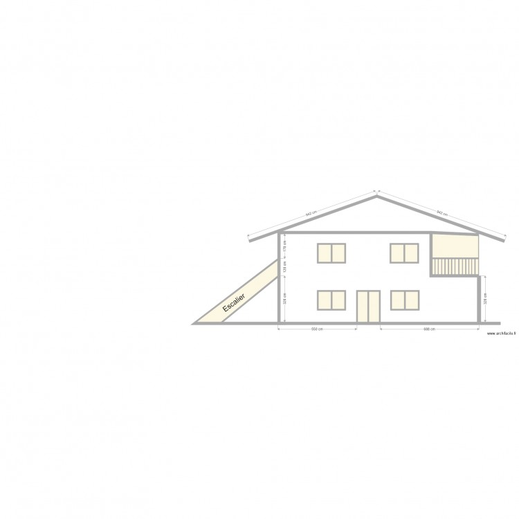 Mwamba facade ouest. Plan de 0 pièce et 0 m2