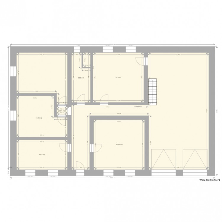 Rdc Total Avec Cote. Plan de 0 pièce et 0 m2