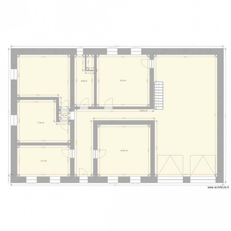 Rdc Total Avec Cote. Plan de 0 pièce et 0 m2