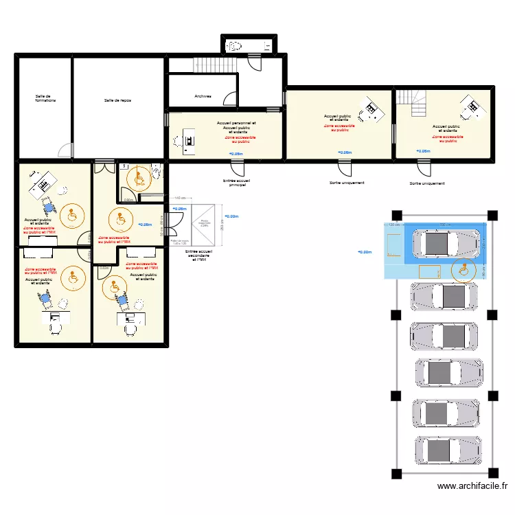 ABCD Rez de chauss&eacute;e Acc. Plan de 