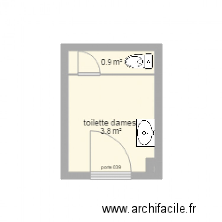 toilette dames 039. Plan de 0 pièce et 0 m2