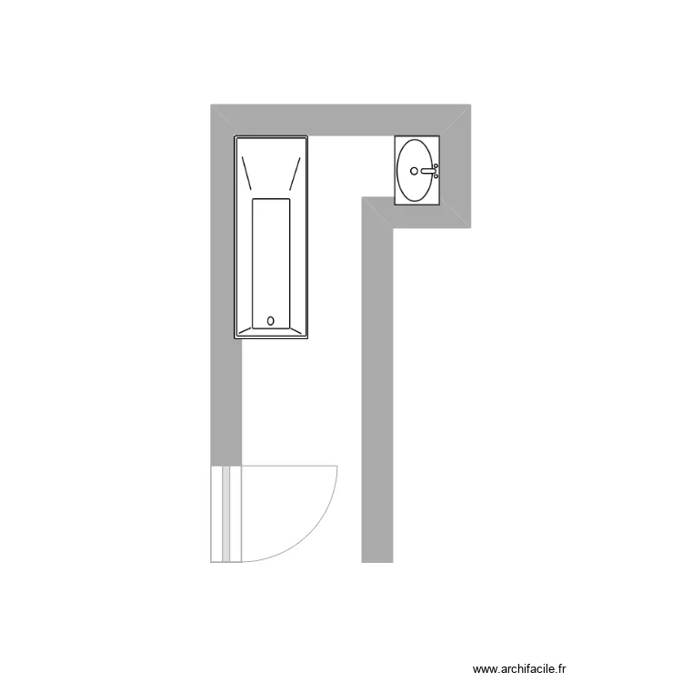 salle de bains. Plan de 