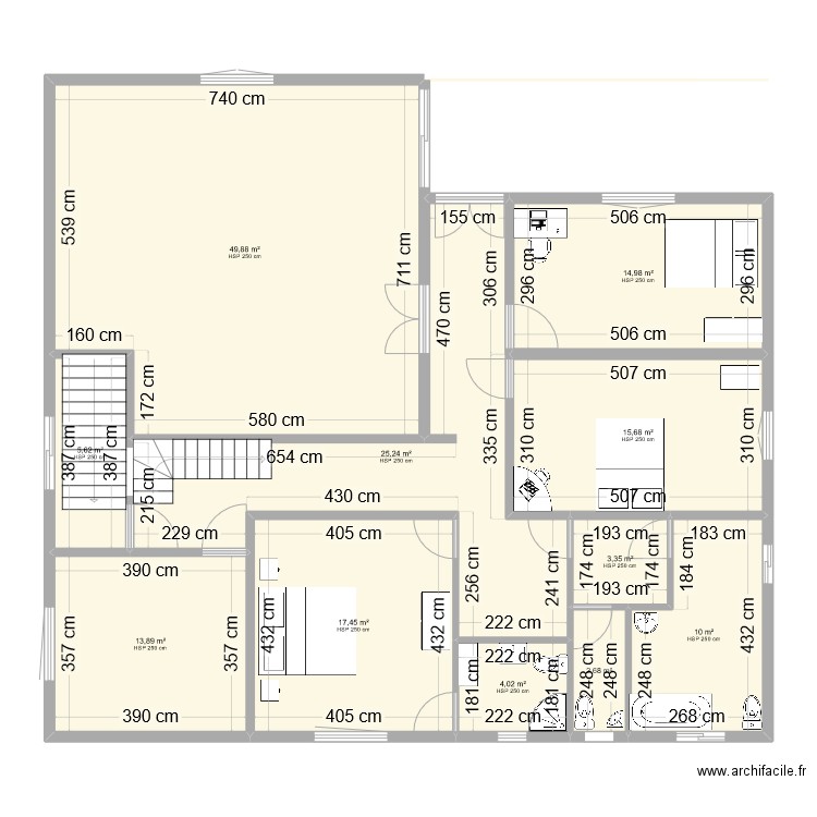 maison . Plan de 11 pièces et 163 m2