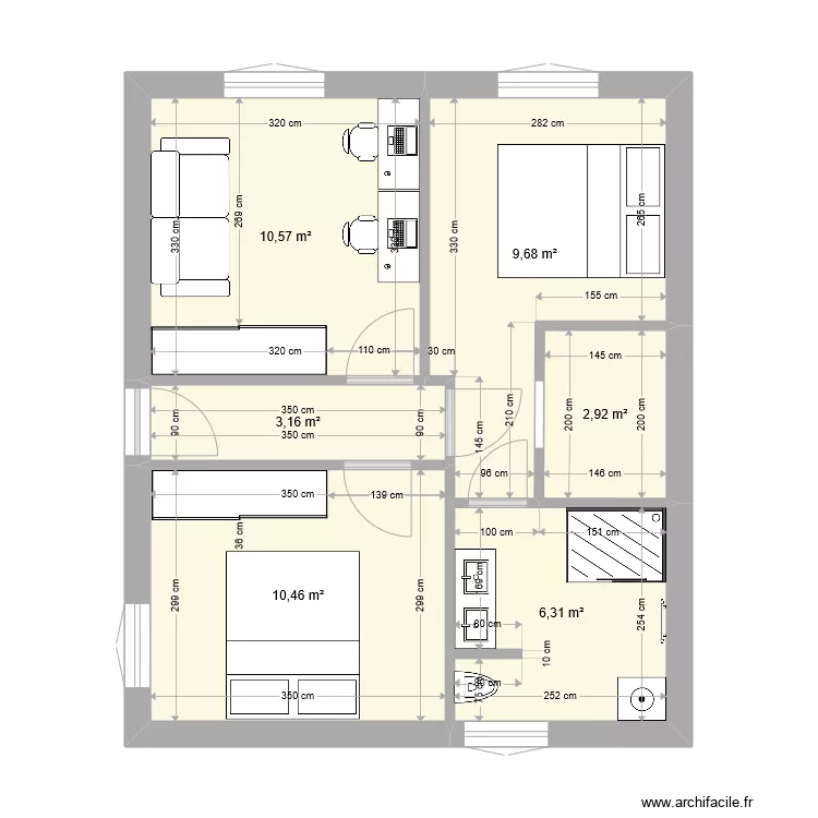 32RDS CHAMBRES. Plan de 