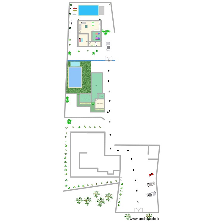 Djerba bungalow 3. Plan de 10 pièces et 187 m2