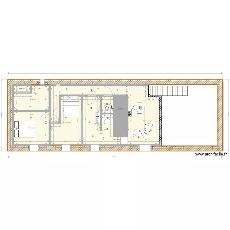 Electricit&eacute; RDC V3 cotes . Plan de 
