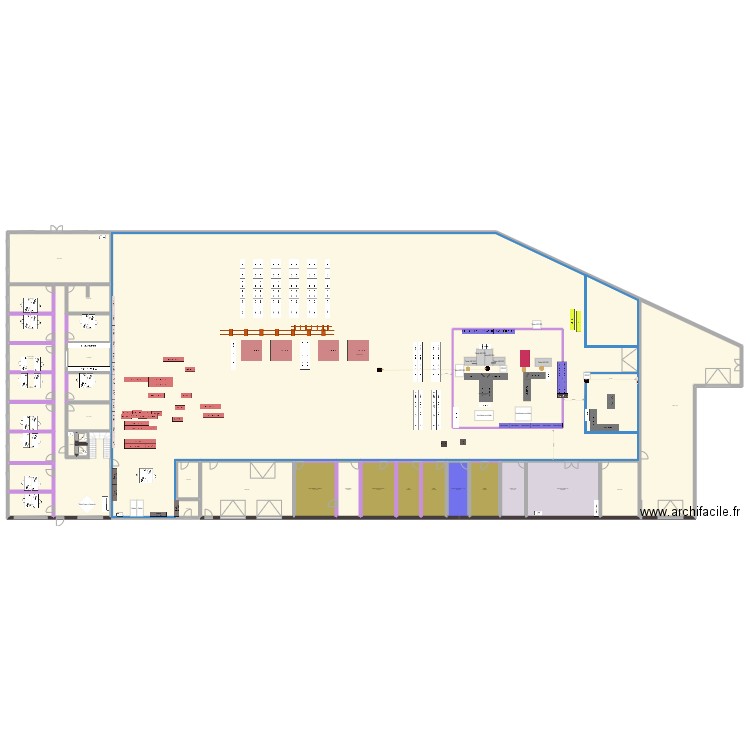 Agencement pole contrôle 04-2022. Plan de 34 pièces et 2865 m2