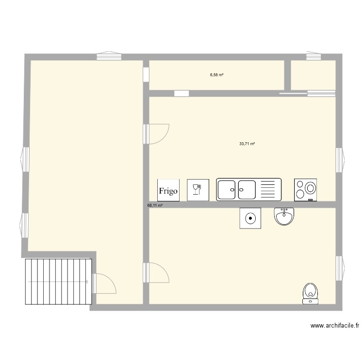 Projet 2e etage muro. Plan de 3 pièces et 108 m2