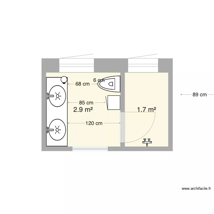 Salle de bain 3. Plan de 