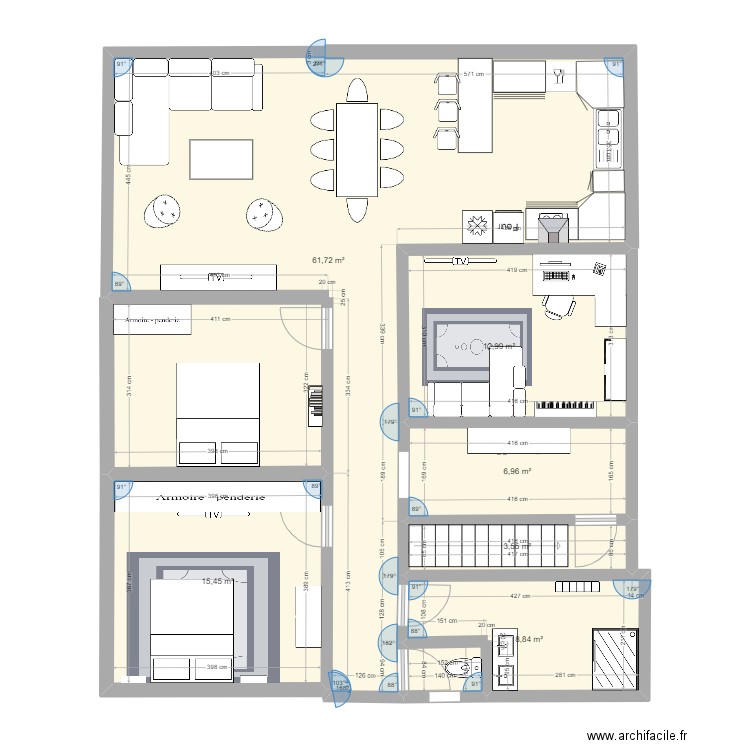 Maison sam. Plan de 6 pièces et 110 m2