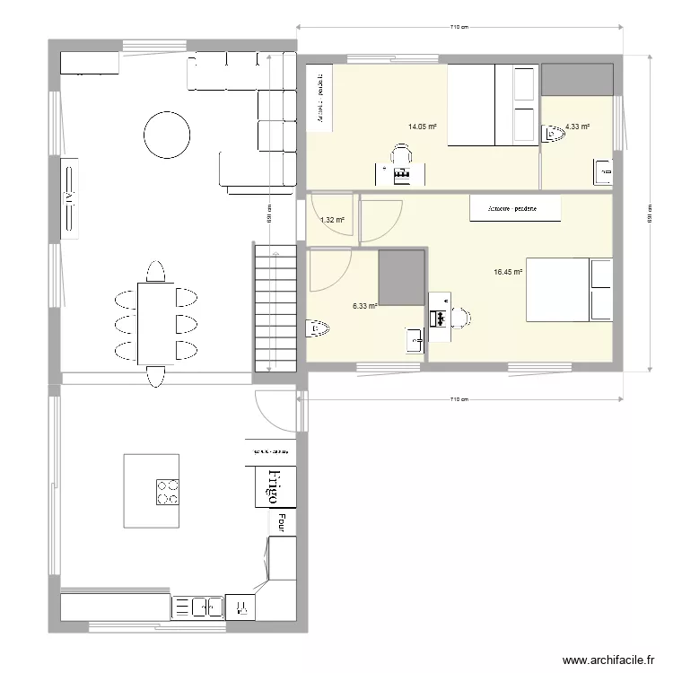 plan maison extension 2 chambres. Plan de 