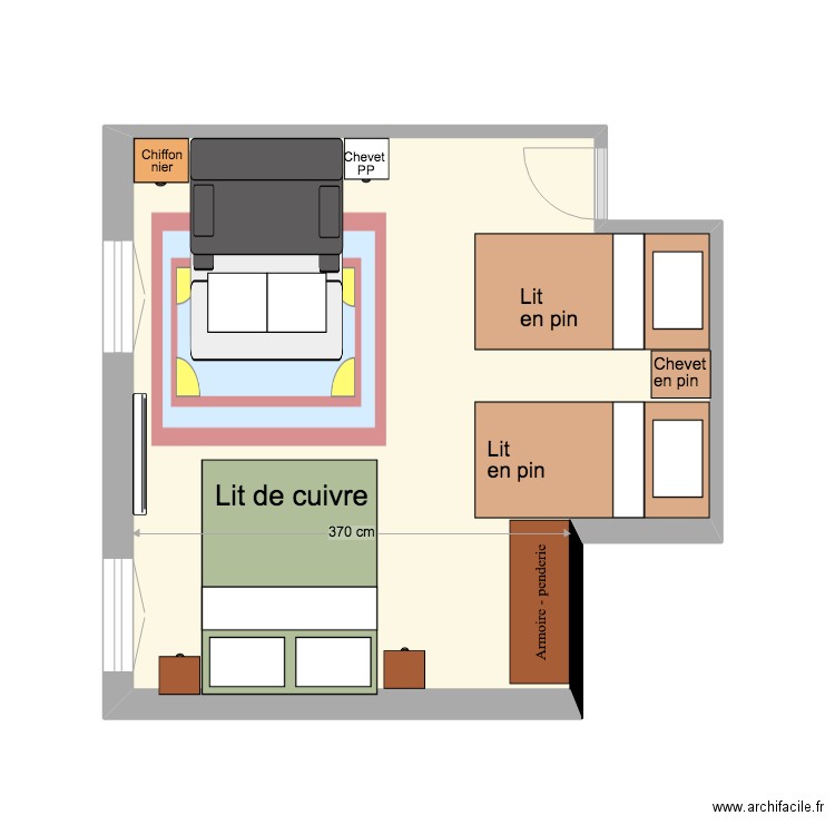 Dortoir LGDV au 1er mai. Plan de 1 pièce et 20 m2