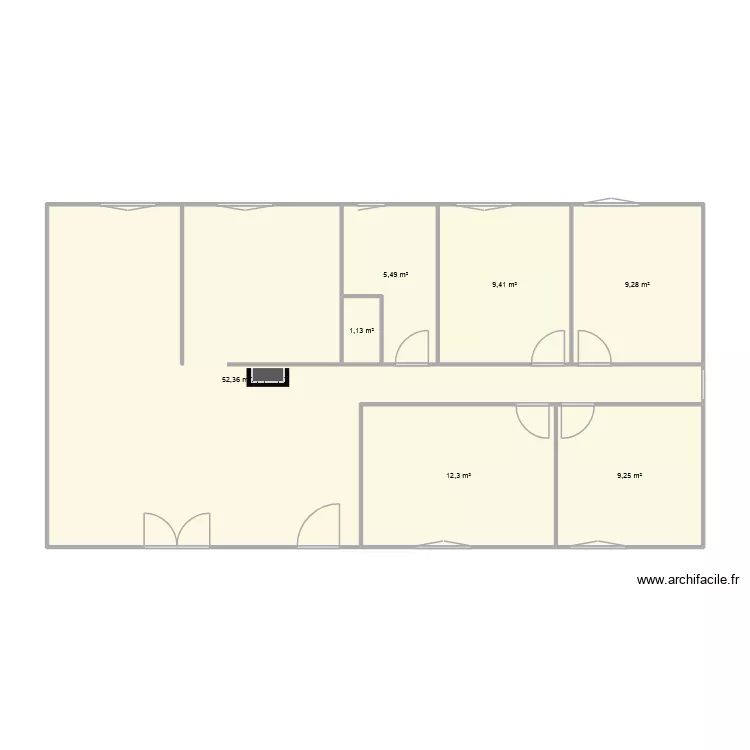 Plan Vierge 2. Plan de 7 pièces et 99 m²