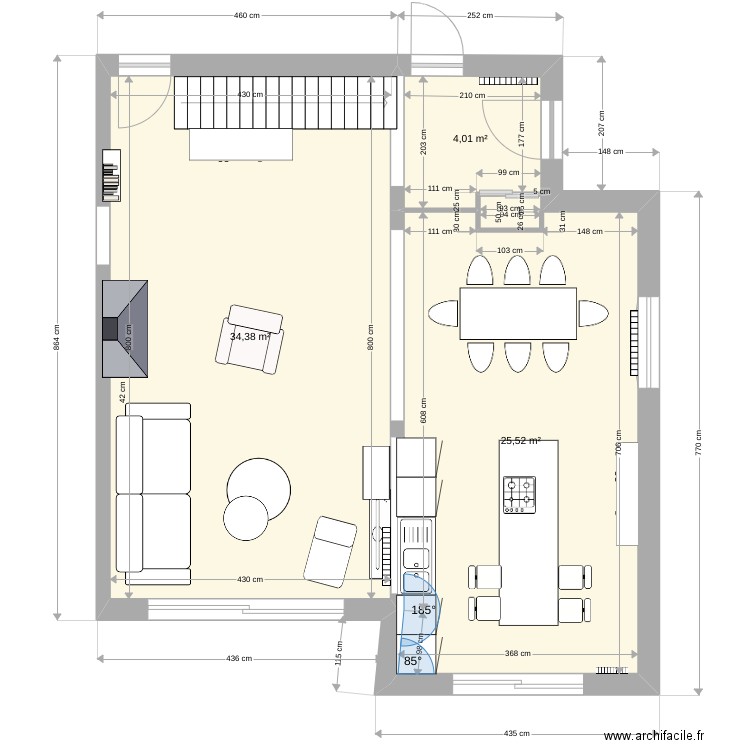 ClaireSebV4. Plan de 3 pièces et 64 m2