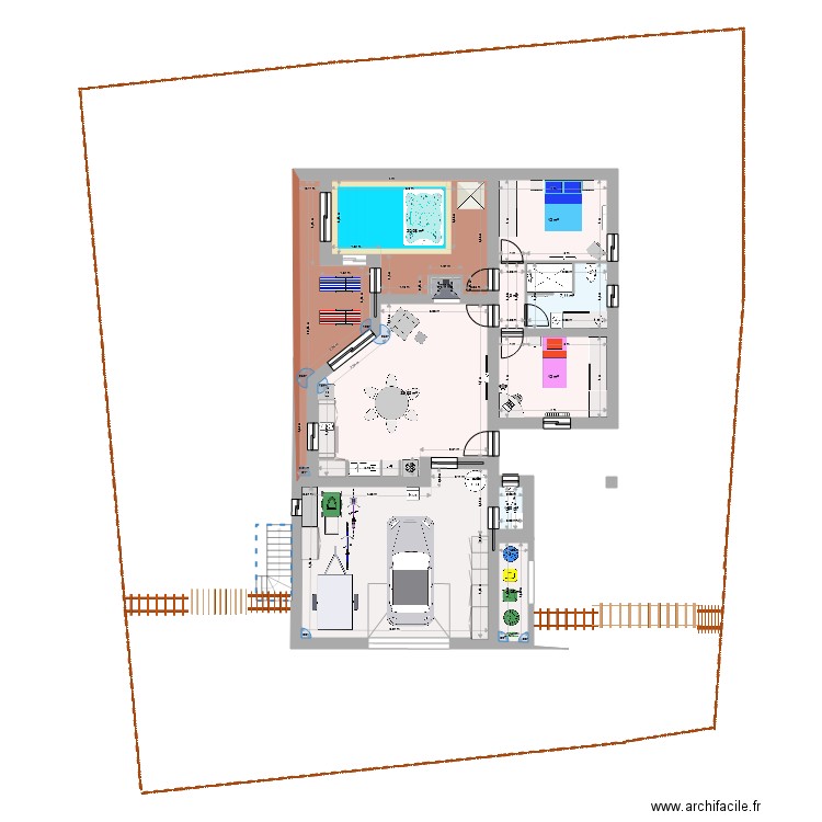 cuisine. Plan de 11 pièces et 146 m2