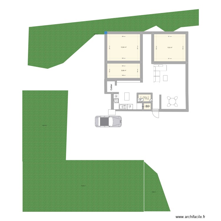 Plan 4 1. Plan de 5 pièces et 29 m2