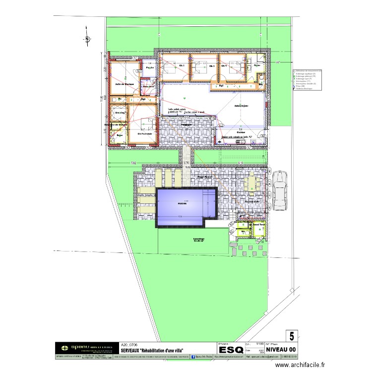 serveaux. Plan de 0 pièce et 0 m2