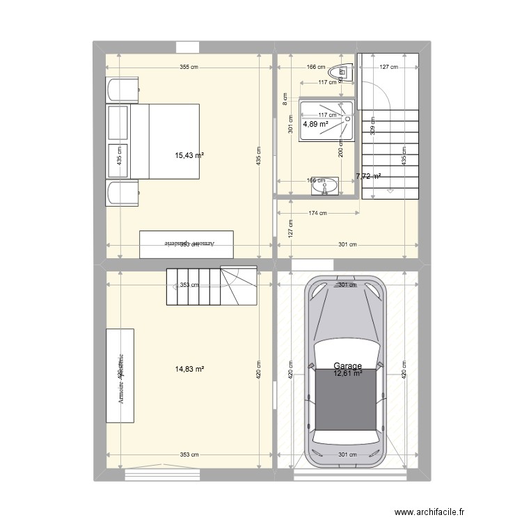 Projet 2 Rdc Bunyola. Plan de 5 pièces et 55 m2