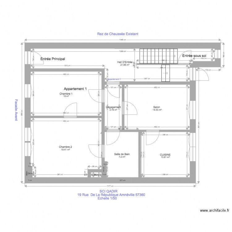 SCI QADIR collectif rez de chaussée existant. Plan de 0 pièce et 0 m2