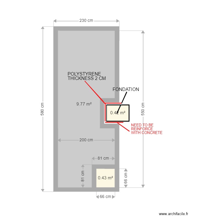 2b-fosse sceptique Halite 2023-03-19-. Plan de 3 pièces et 11 m2