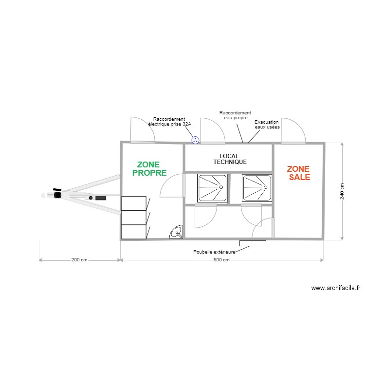 UMD 020. Plan de 6 pièces et 11 m2