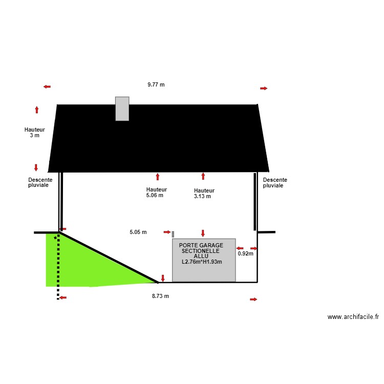 COTE DROIT LONGUENESSE. Plan de 1 pièce et 42 m2